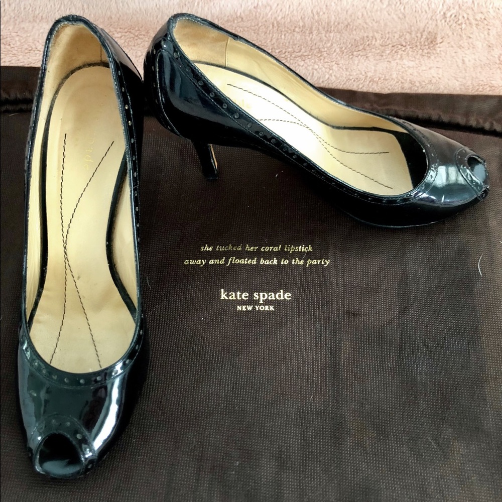Black Kate Spade peep-toe pumps - Picture 6 of 6